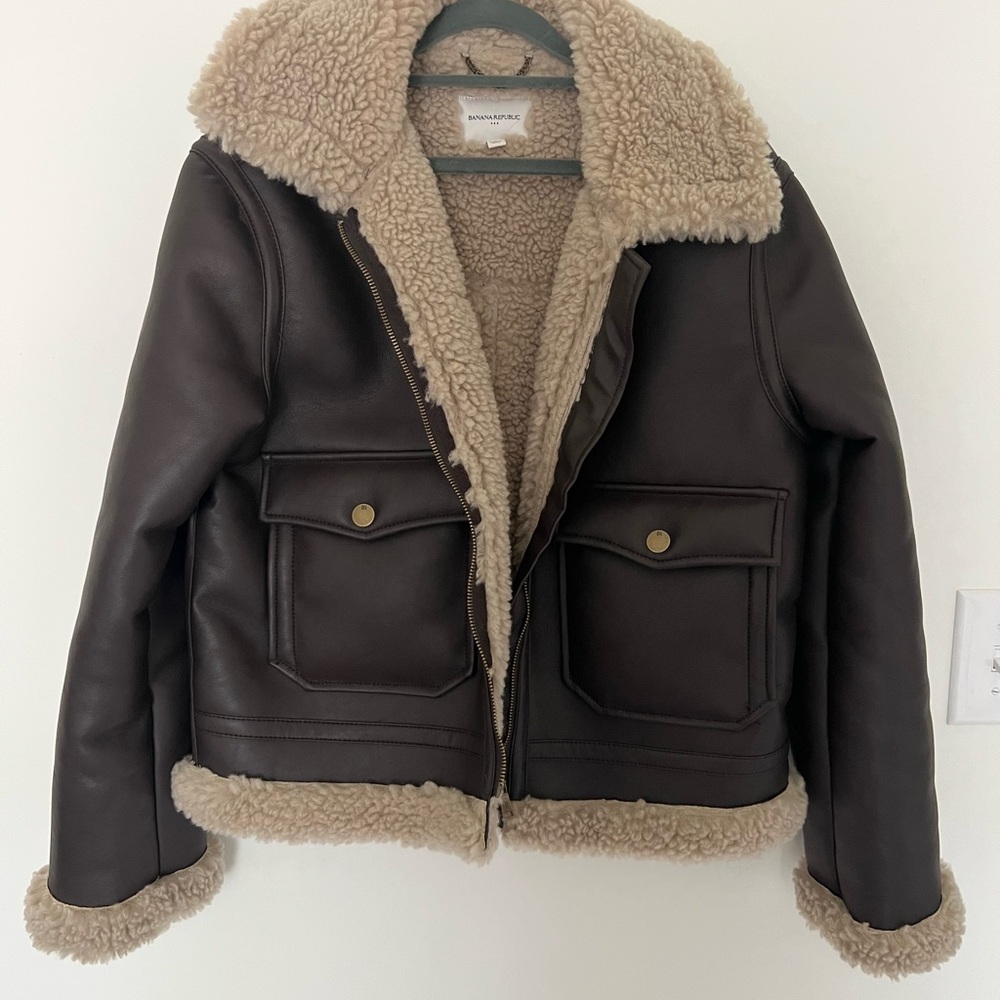 Brown Shearling Lined Jacket